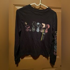 Snoopy and the gang lightweight, black, long sleeve tee. Size small. NWT